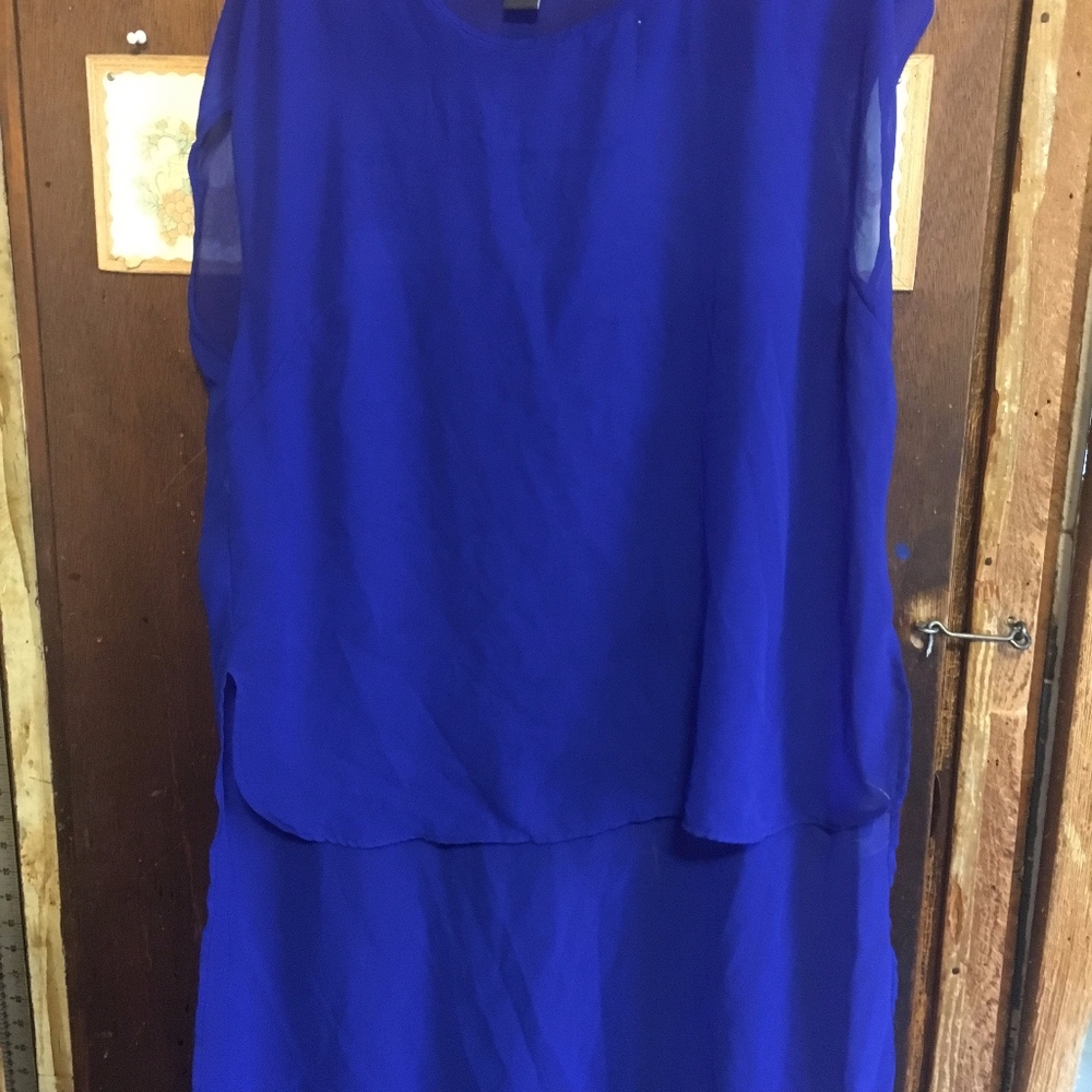 Dots Low-High Blue Blouse
